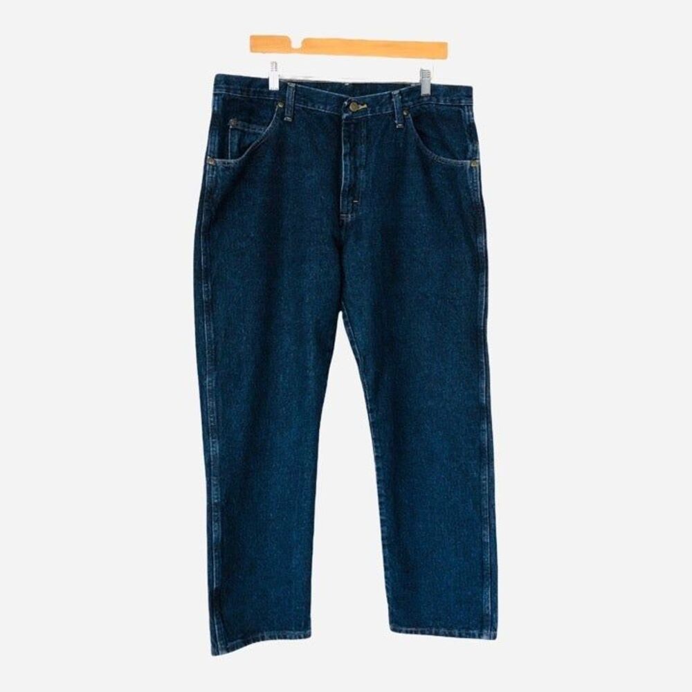 Wrangler Jeans Men 38x29 Blue Zip Fly Denim Reg Fit 9650 1MR